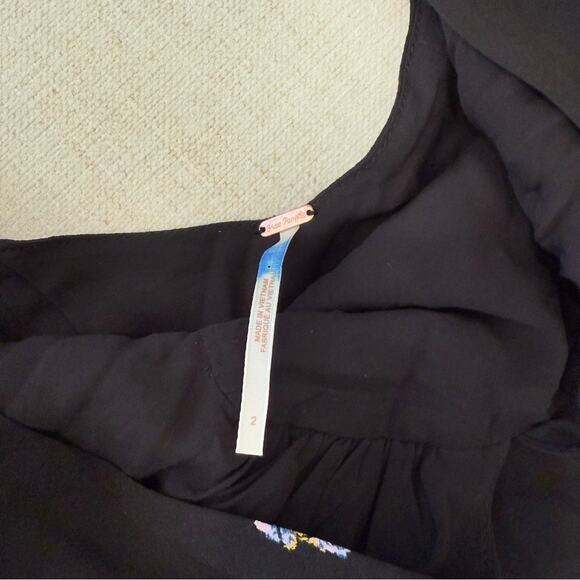 Free People Mockingbird Mesh Inset Deep V-neck Mini Dress Women's Size 2 - Picture 7 of 9